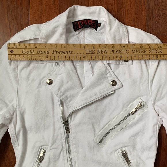 Tripp NYC man White Denim Moto Jacket - Picture 11 of 16